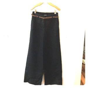 Black Linen Resortwear Pants.